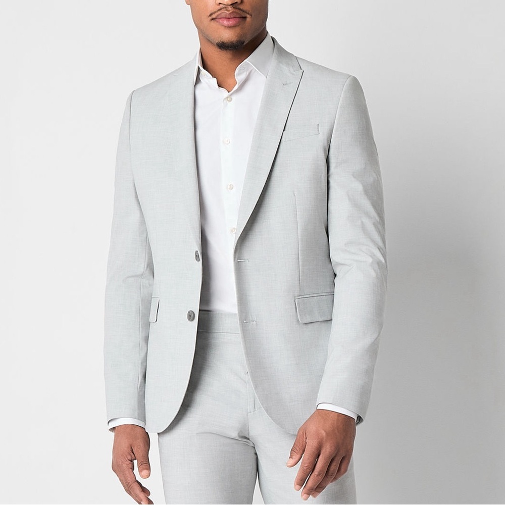 Men's J. Ferrar slim fit 44 long blazer. NWT. Medium Cool Gray ultra comfort.